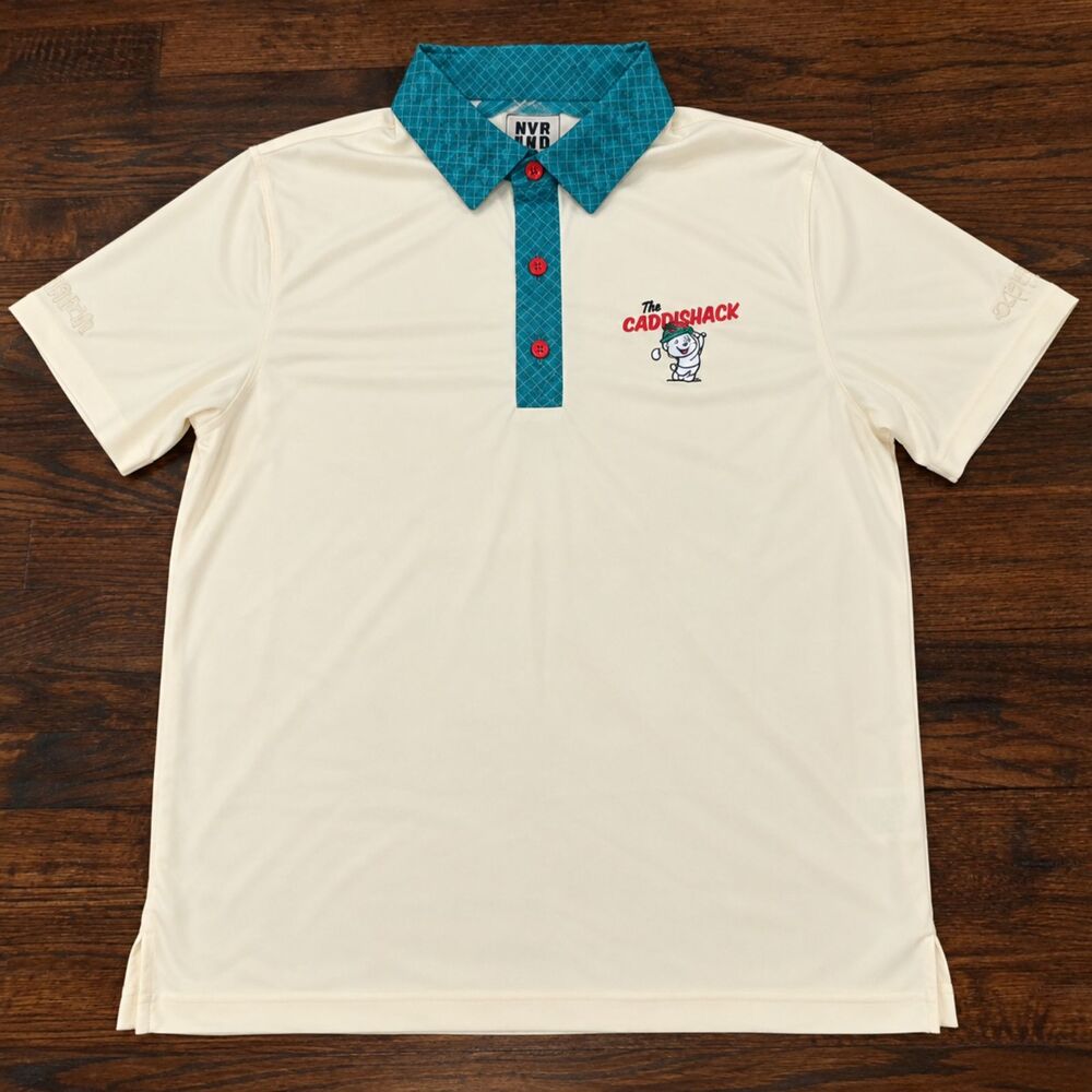 NVRLND The Caddishack Yellow Green Polo Golf Shirt Mens M